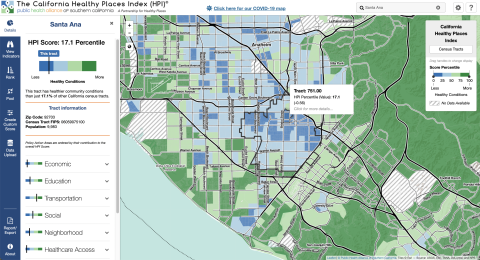 California healthy places index Santa Ana